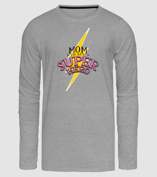 Mom is my Superhero tricou pentru mama model gri pe tricou