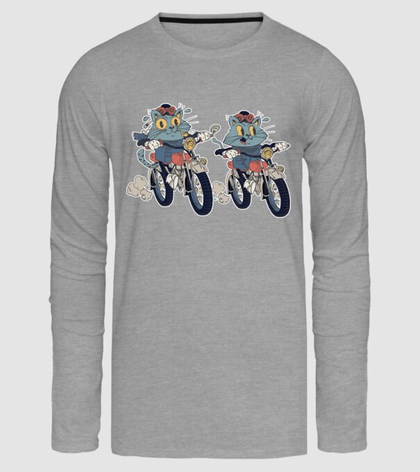 Pisicuțe motocicliste model gri pe tricou
