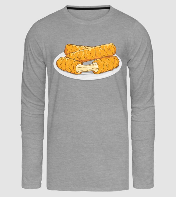 Fâșii de mozarella model gri pe tricou