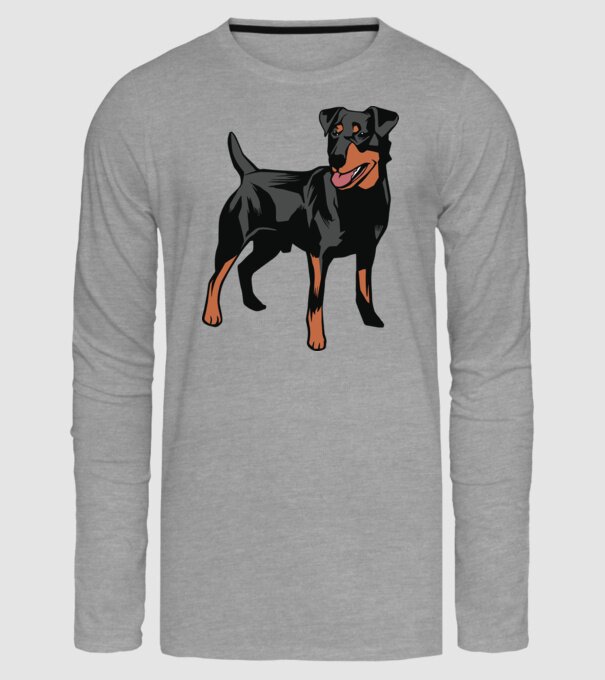 Câine de vânătoare german Terrier model gri pe tricou