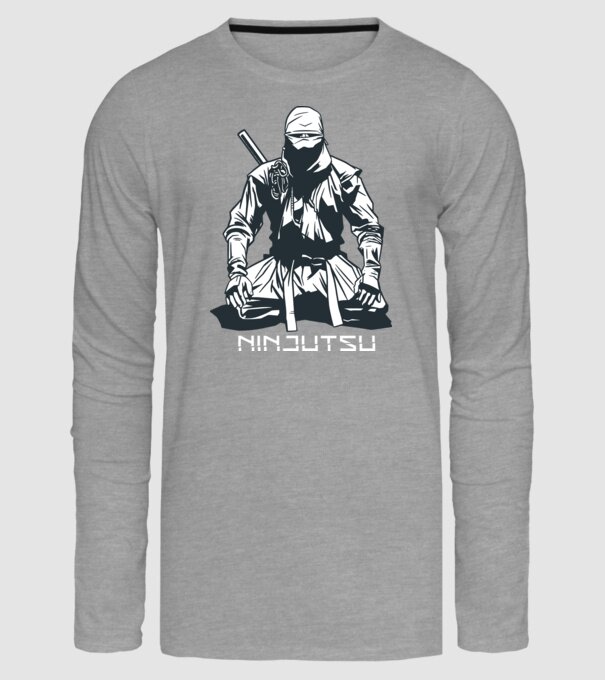 Ninja model gri pe tricou