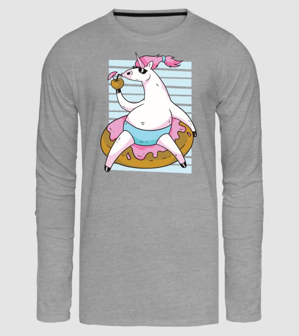 Unicorn în vacanță model gri pe tricou