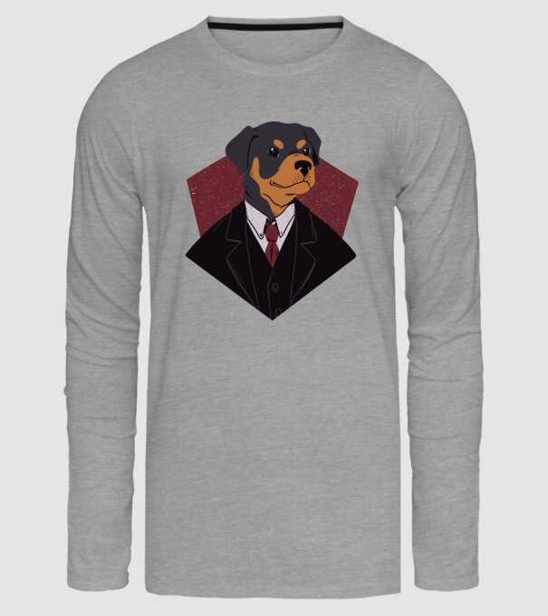 Câine în Costum model gri pe tricou