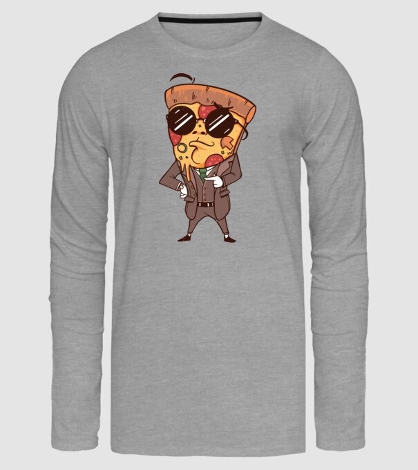 Agent de pizza în Costum model gri pe tricou