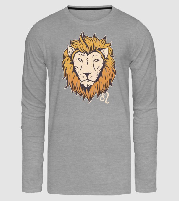 Lion head Horoscope model gri pe tricou