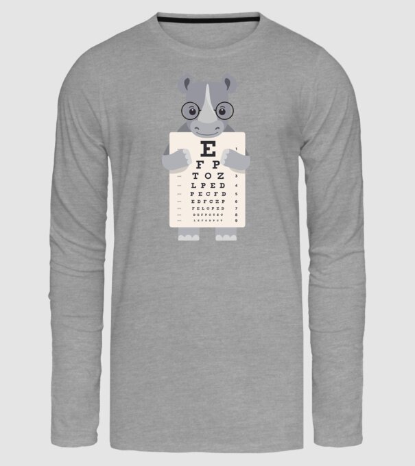 Examen oftalmologie rinocer model gri pe tricou