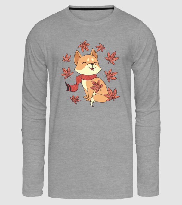 Pisică Toamna model gri pe tricou