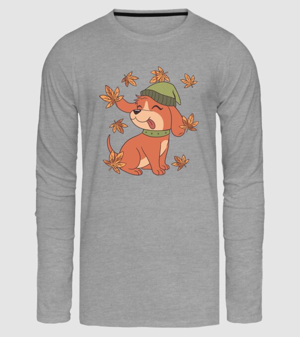 Câine Toamna model gri pe tricou