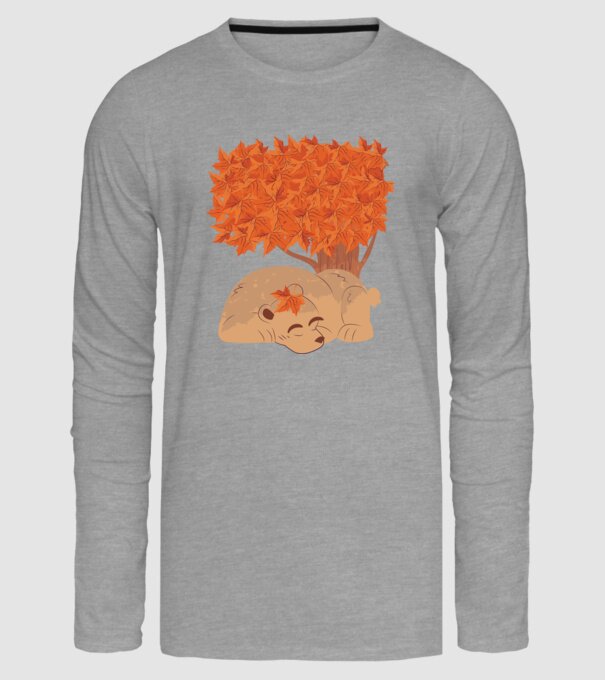 Urs de toamnă model gri pe tricou