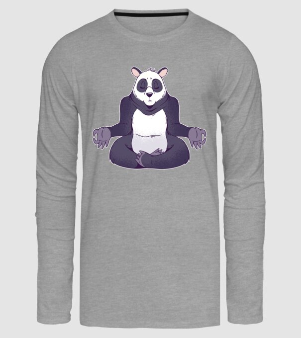 Panda Meditație model gri pe tricou