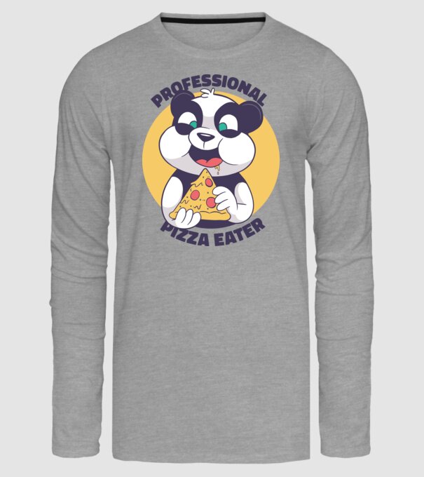 Panda Pizza model gri pe tricou