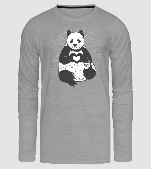 Inimă panda model gri pe tricou