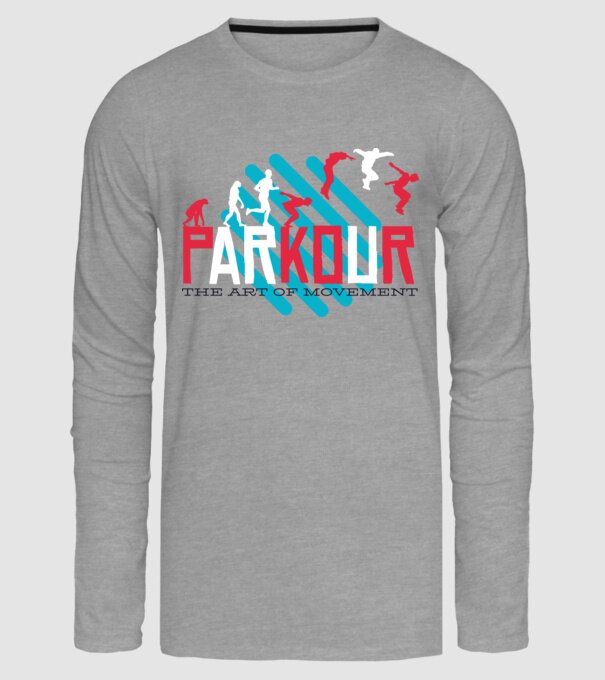 Parkour - Arta mișcării model gri pe tricou