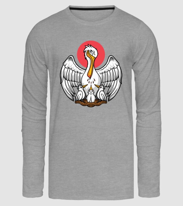 Familie Pelican model gri pe tricou