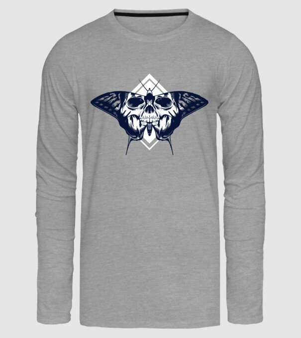 Craniu fluture model gri pe tricou