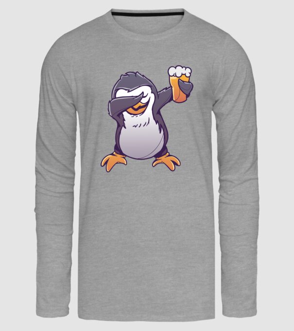 Pinguin cu Bere DAB model gri pe tricou