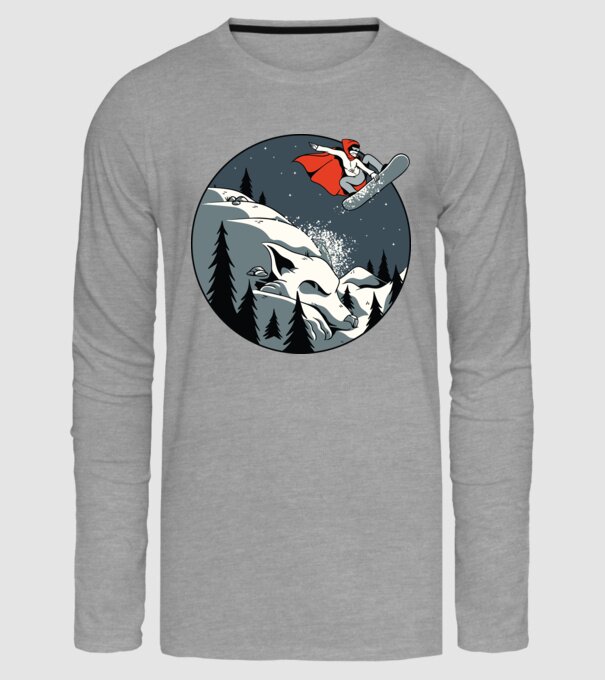 Scufița Roșie și Lupul Snowboard model gri pe tricou