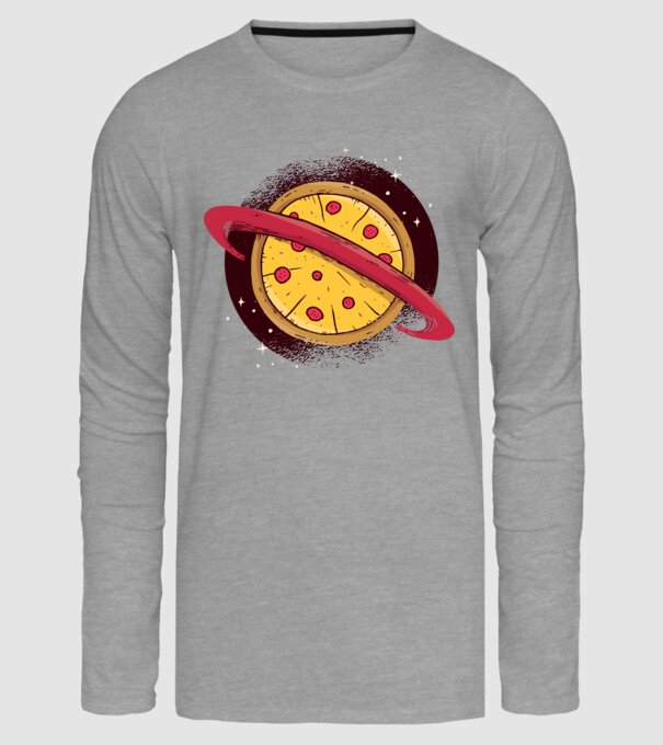 Pizza Planetă model gri pe tricou