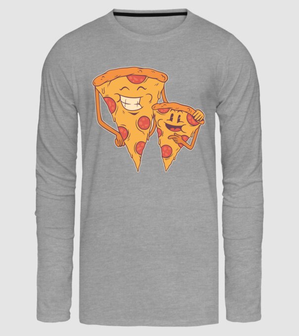 Familie Pizza model gri pe tricou