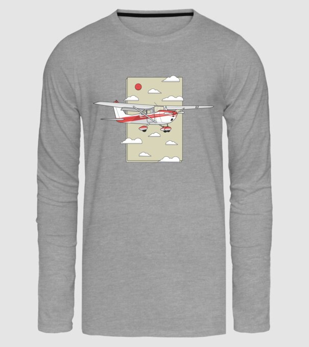 Avion cu elice model gri pe tricou