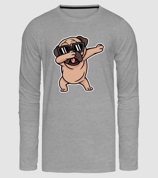 Pug DAB model gri pe tricou