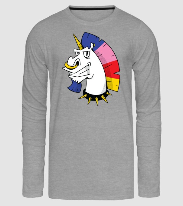Punk unicorn model gri pe tricou