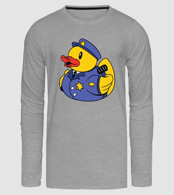 Rățușcă de cauciuc Polițist model gri pe tricou
