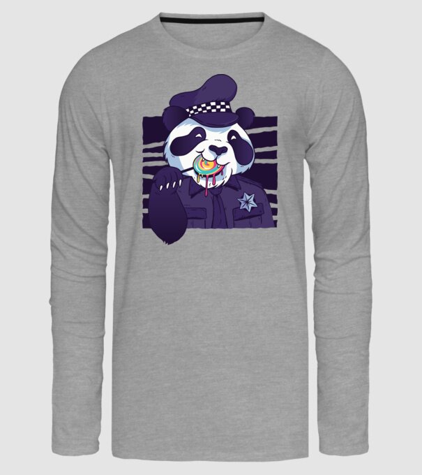 Panda polițist cu acadea model gri pe tricou