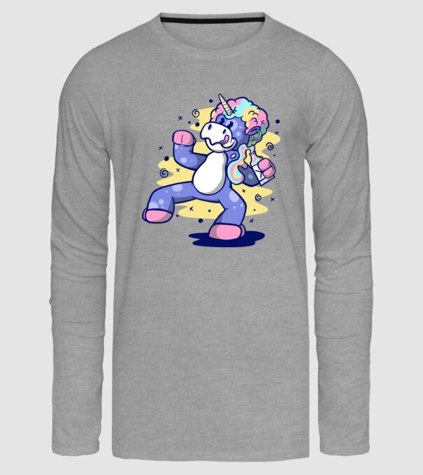 Unicorn beat model gri pe tricou