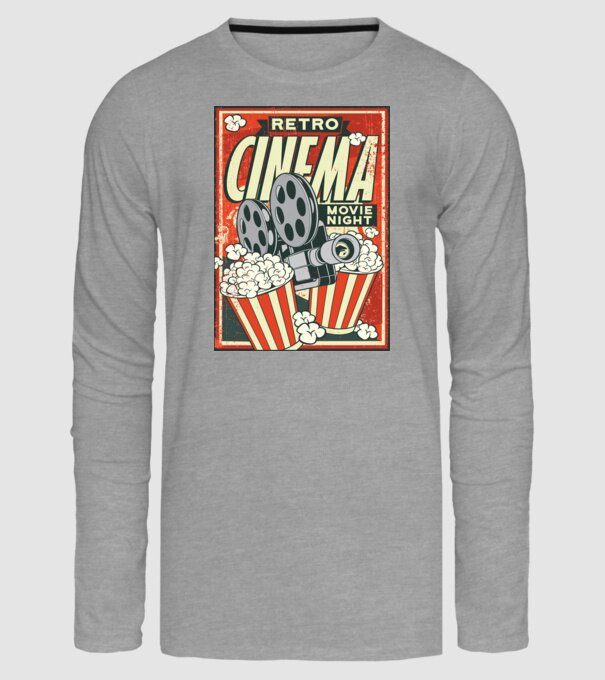 Afiș cinema retro model gri pe tricou