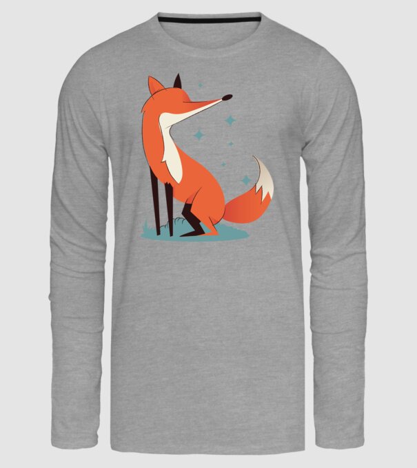 Vulpe model gri pe tricou