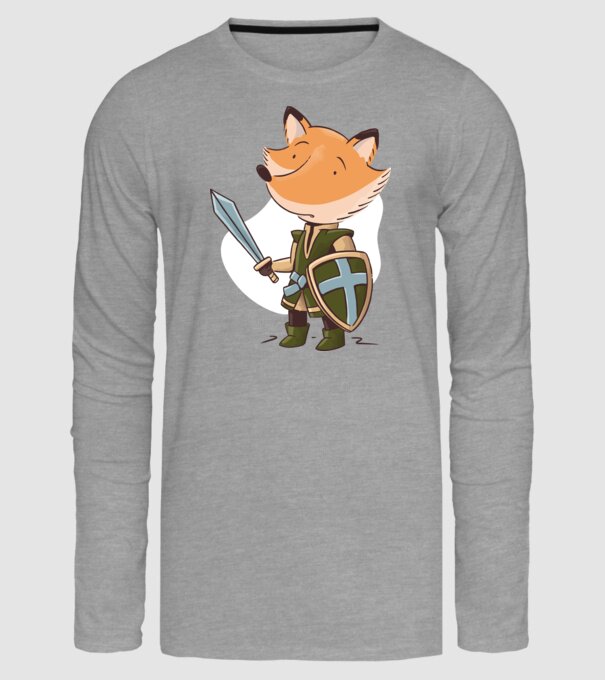 Vulpe Cavaler model gri pe tricou