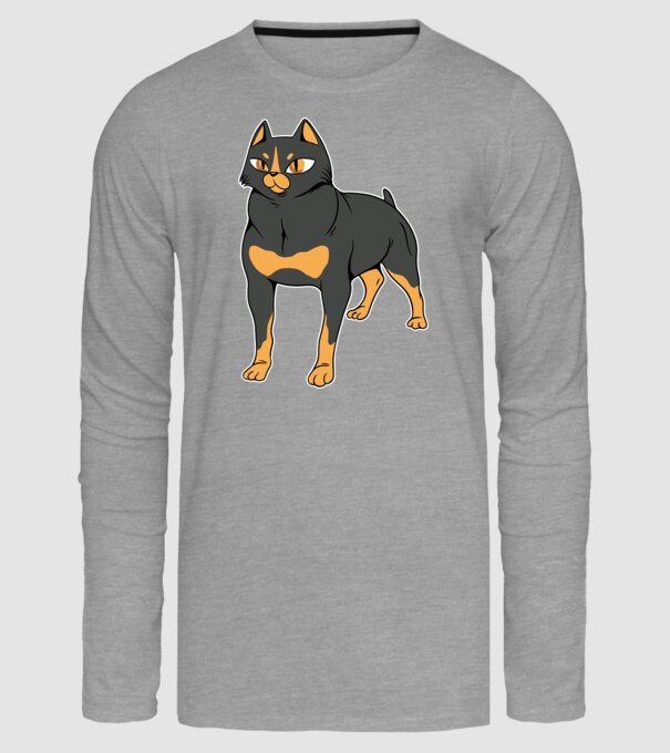 Rottweiler pisică model gri pe tricou