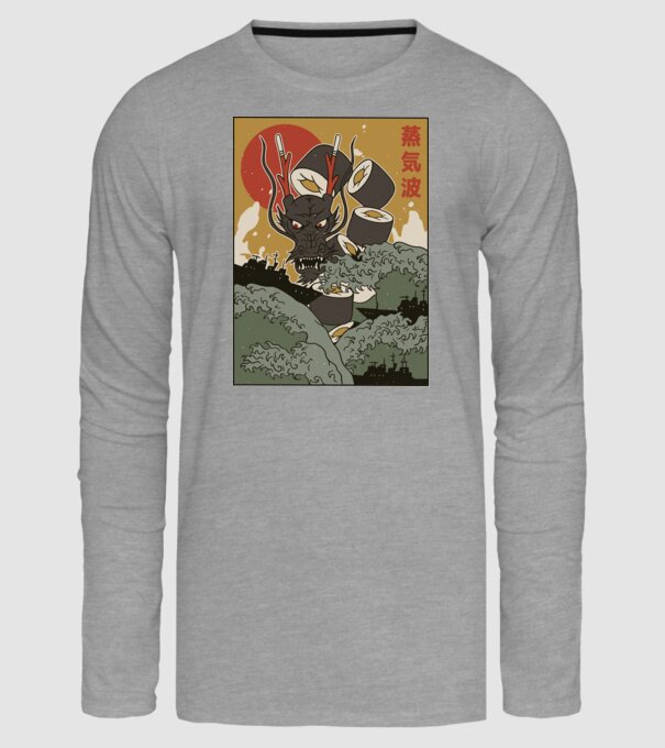 Dragon Sushi model gri pe tricou