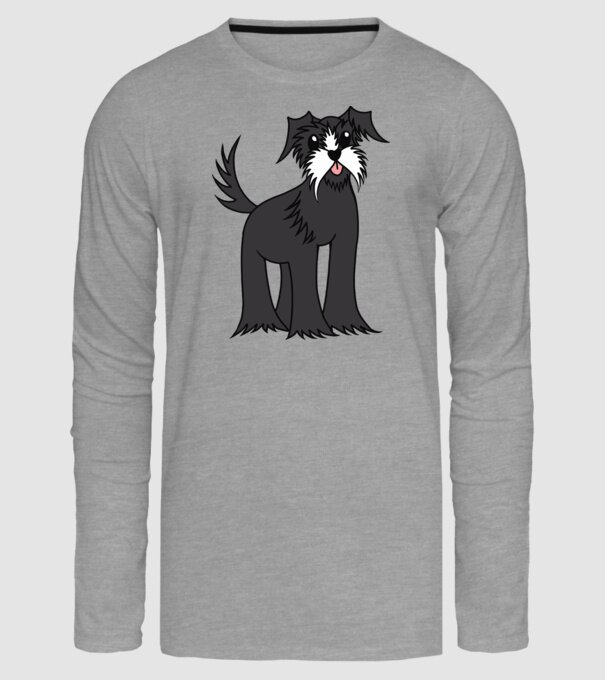 Desen Schnauzer model gri pe tricou