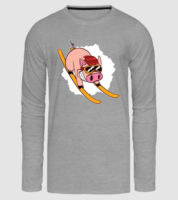 Porcușor schior model gri pe tricou