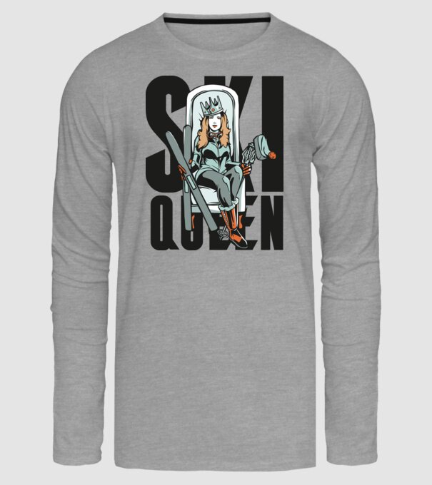 Ski Queen - Regină schioară model gri pe tricou