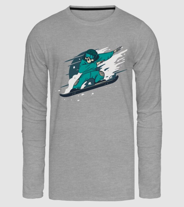 Schelet Snowboard DAB model gri pe tricou