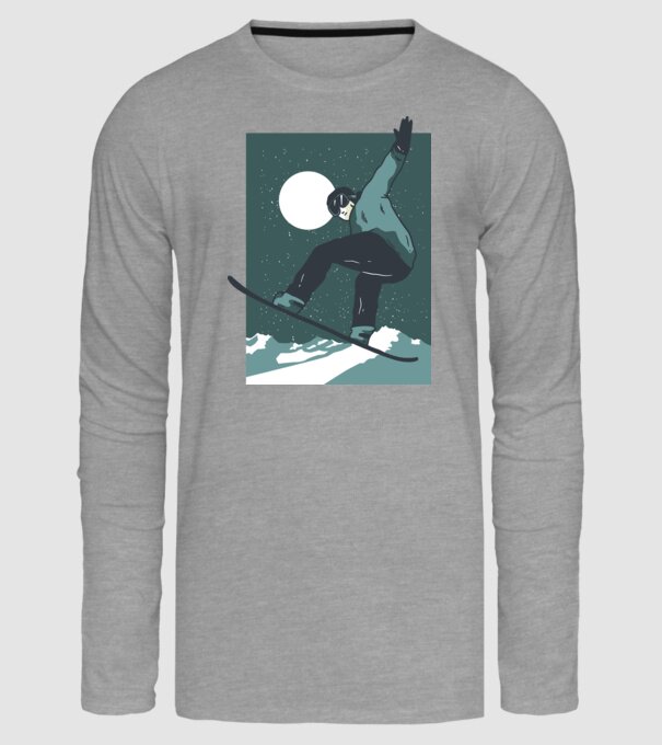 Săritură Snowboard model gri pe tricou