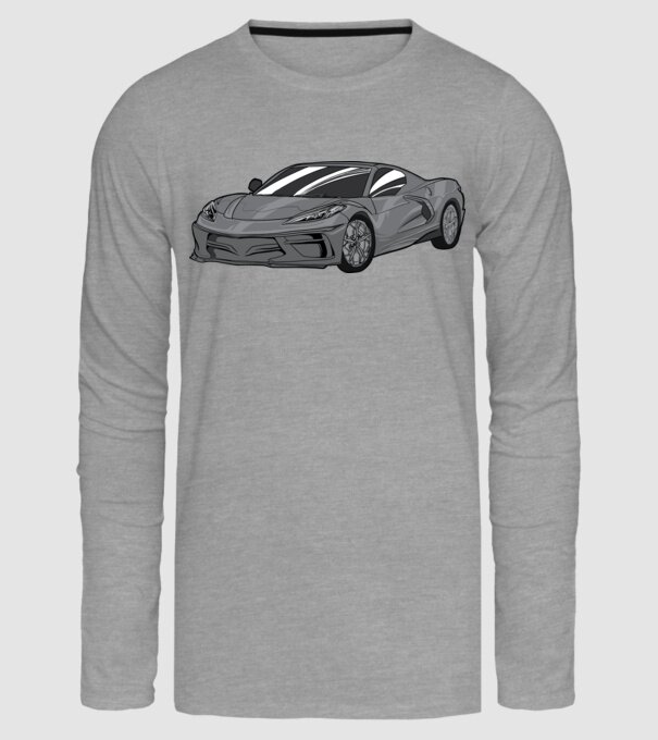Mașină sport model gri pe tricou