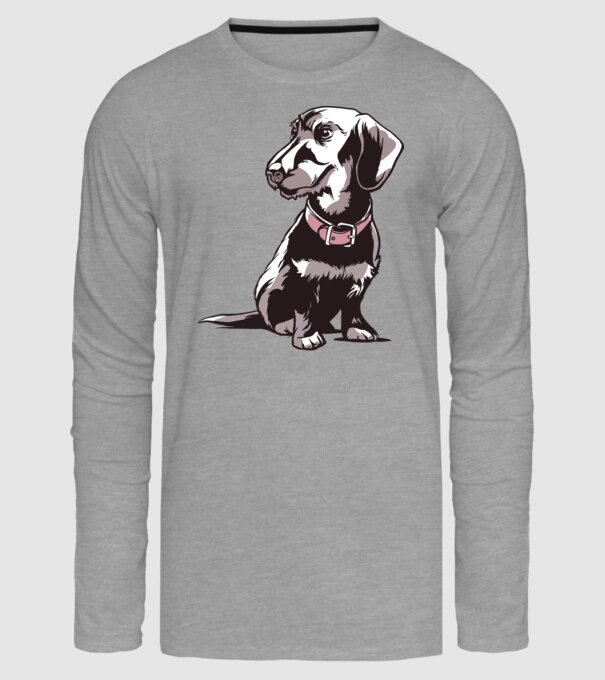 Teckel cu părul sârmos model gri pe tricou