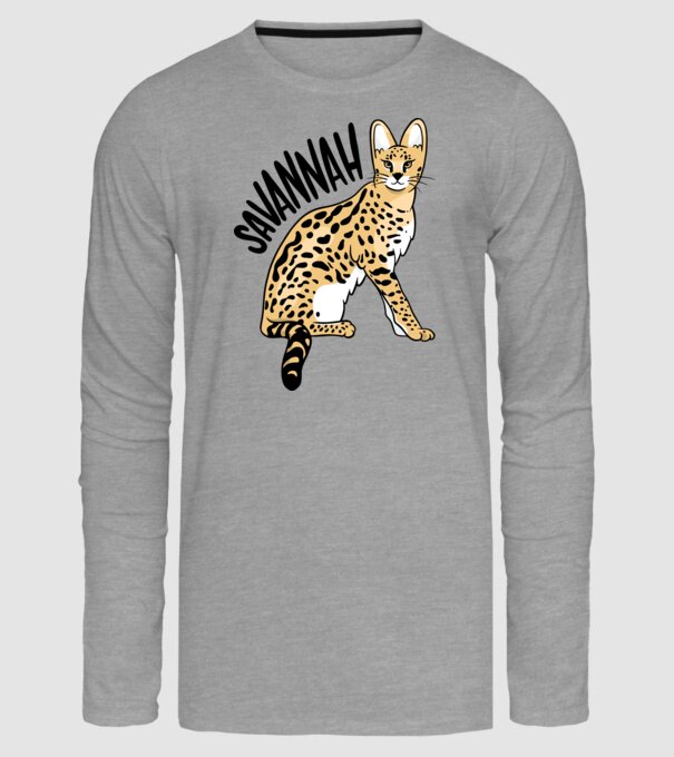 Pisică Savannah model gri pe tricou