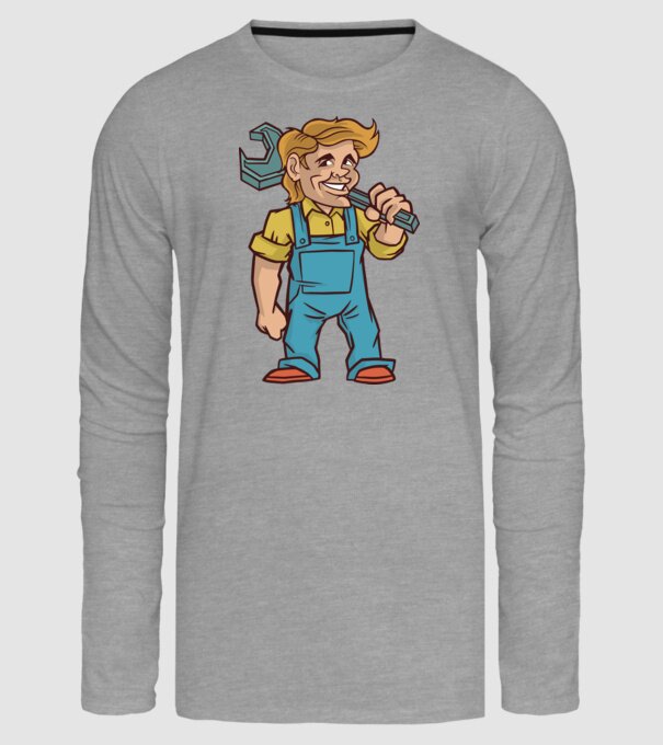 Instalator model gri pe tricou