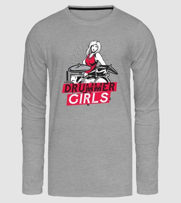 Îmi plac fetele bateriste model gri pe tricou