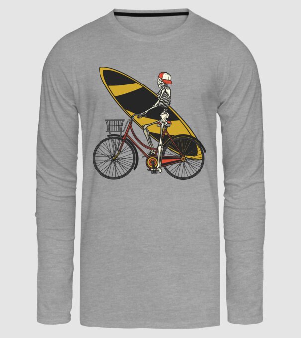 Schelet surfer model gri pe tricou
