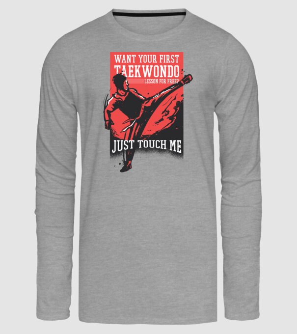 Lecție de Taekwondo model gri pe tricou