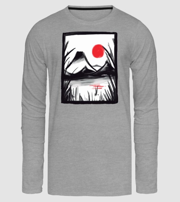 Peisaj Pictură model gri pe tricou