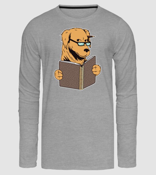 Câine Studiind model gri pe tricou
