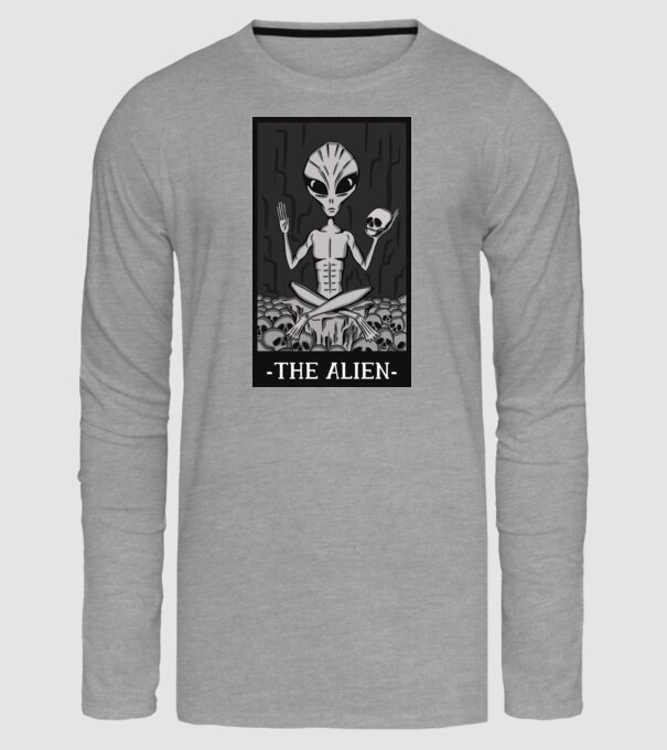 Extraterestru - Carte de tarot model gri pe tricou