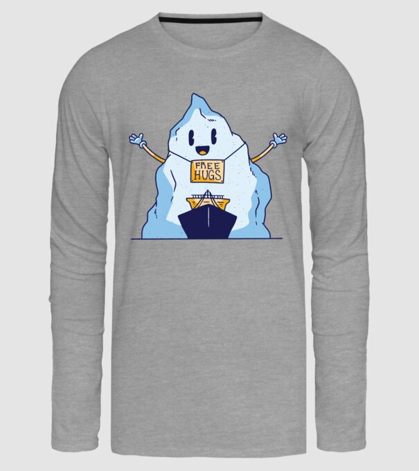 Titanic Iceberg Free Hugs model gri pe tricou